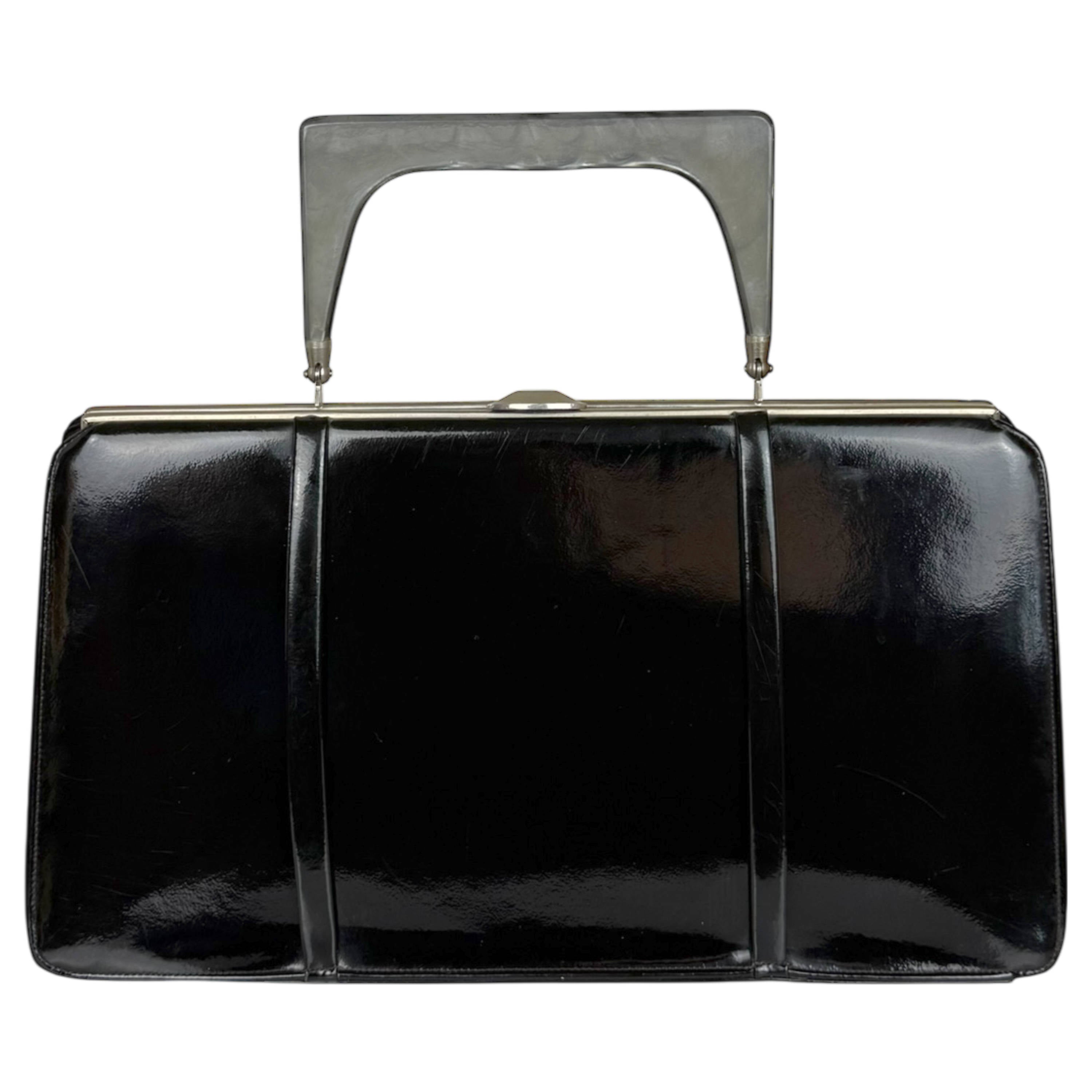 【1960s USA vintage】ハンドバッグ アメリカビンテージ Vintage 1960s Handbag Capri Handbags Montreal Black Vinyl with