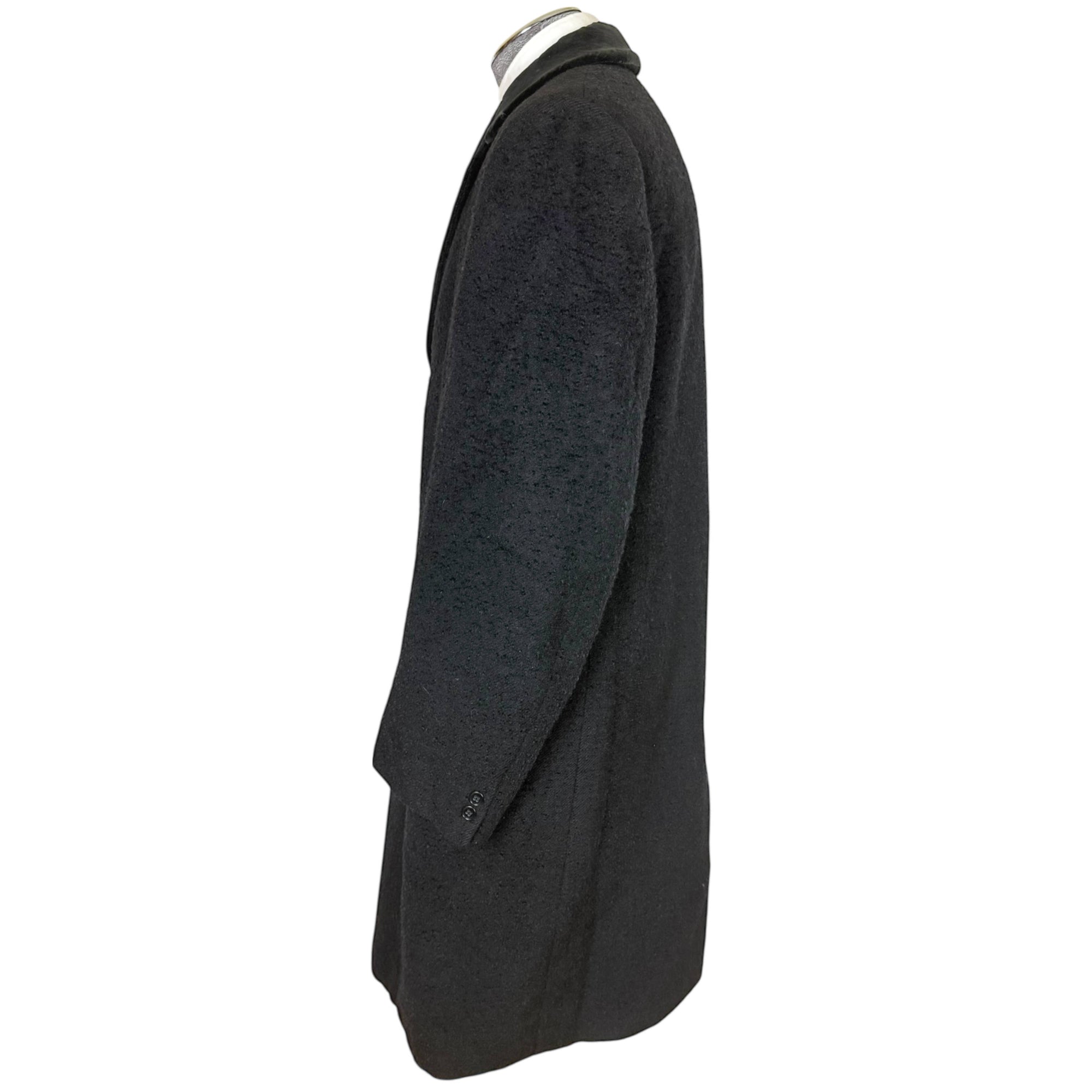 Vintage 1940s 50s Overcoat Chesterfield Style Wool Bouclé Sz 42