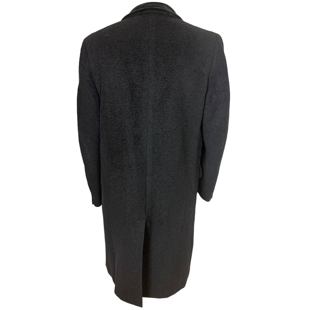 Vintage 1940s 50s Overcoat Chesterfield Style Wool Bouclé Sz 42