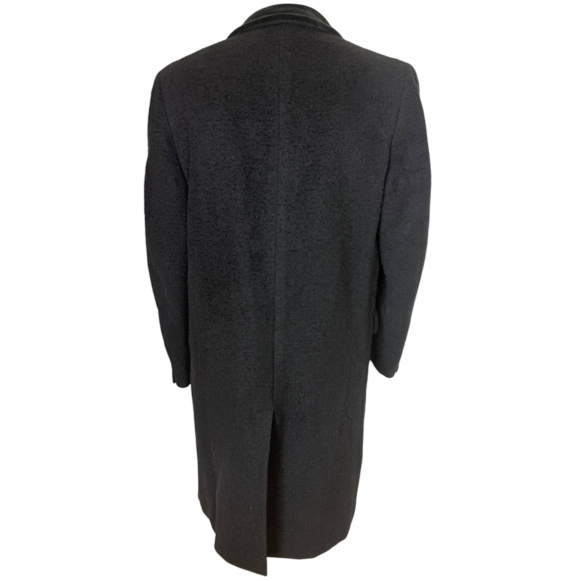 Vintage 1940s 50s Overcoat Chesterfield Style Wool Bouclé Sz 42