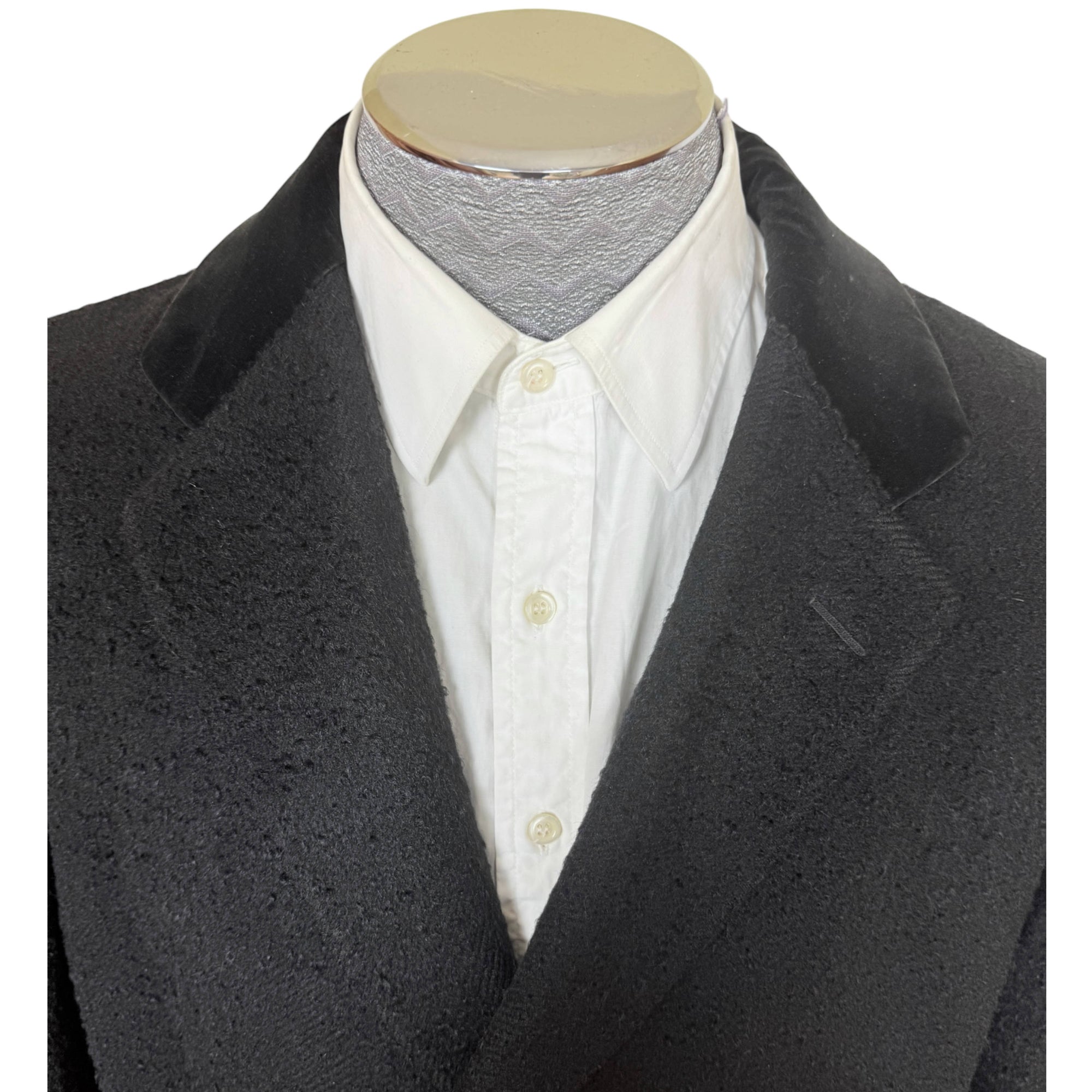 Vintage 1940s 50s Overcoat Chesterfield Style Wool Bouclé Sz 42