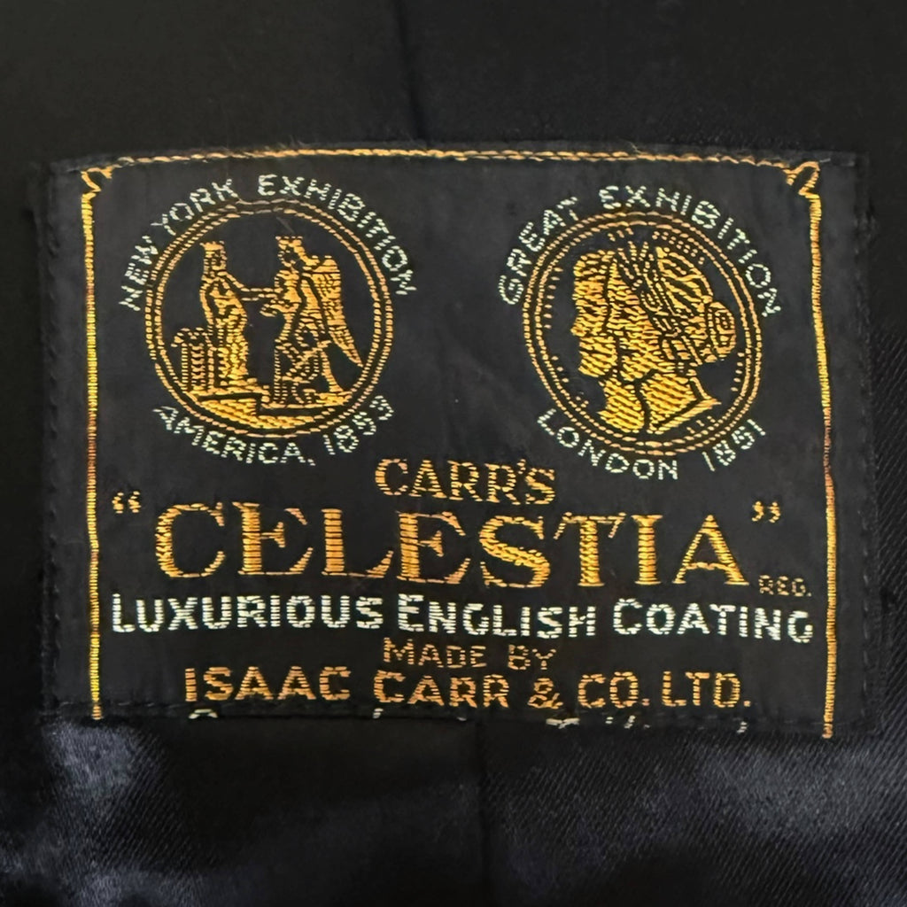 Vintage 1940s 50s Overcoat Chesterfield Style Wool Bouclé Sz 42