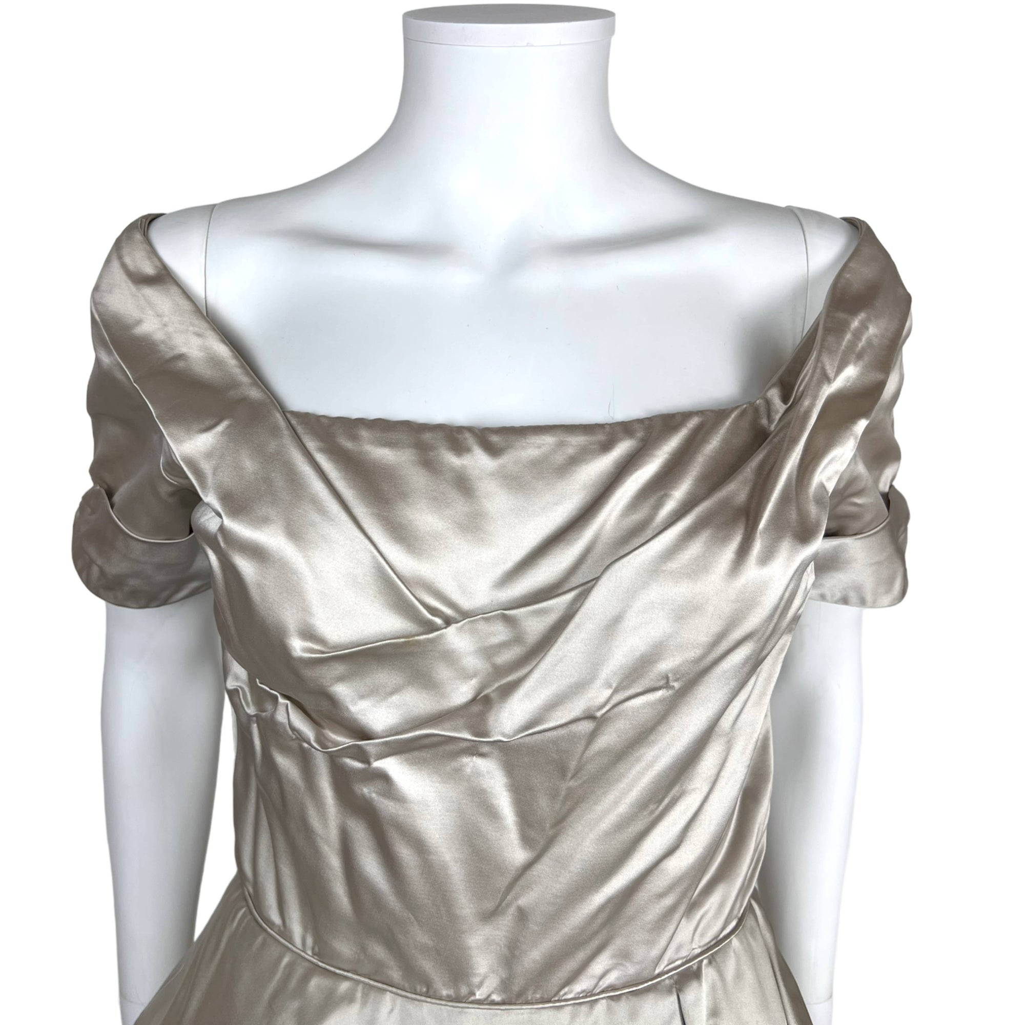 Vintage 1950s Ceil Chapman Dress Taupe Silk Size M