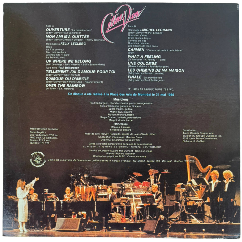Céline Dion En Concert original album cover back