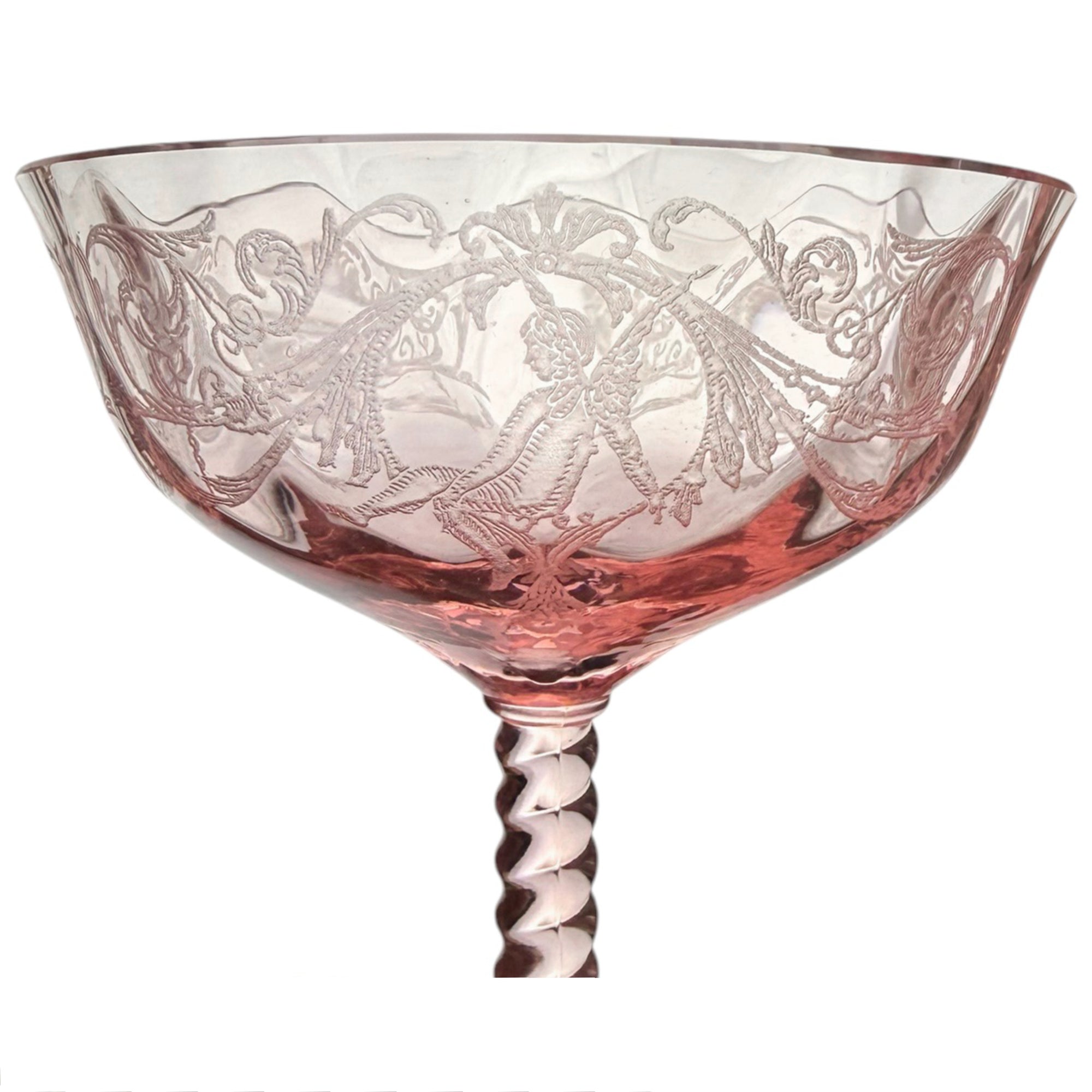 virginia morgan etched glass sherbet