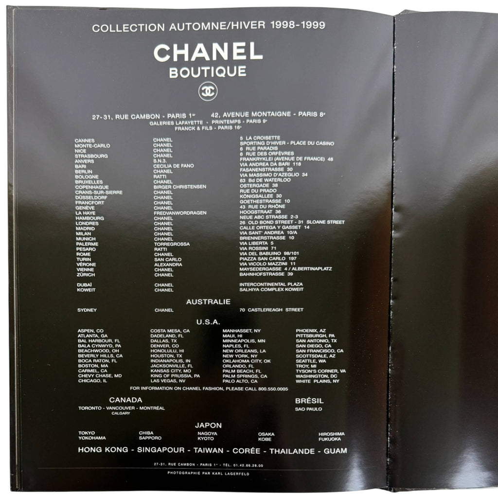 Chanel Boutique Collection Automne Hiver 1998 1999 catalogue information page