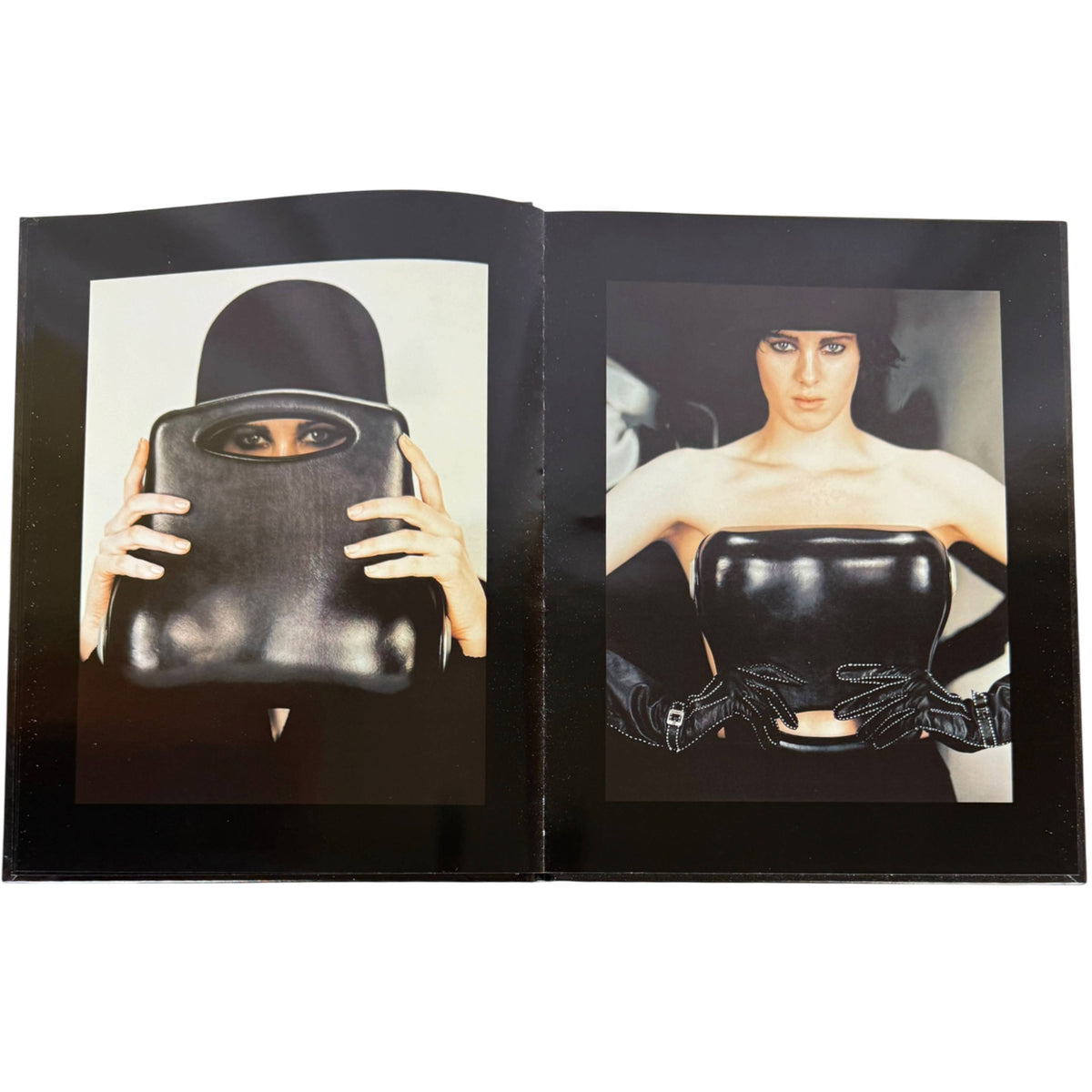 Chanel 1998 black leather handbag fashion photographs by Karl Lagerfeld
