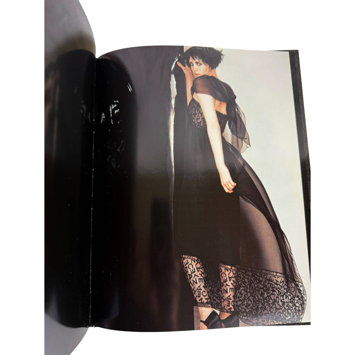 Chanel Fall Winter 1998 sheer black evening dress photographed by Karl Lagerfeld