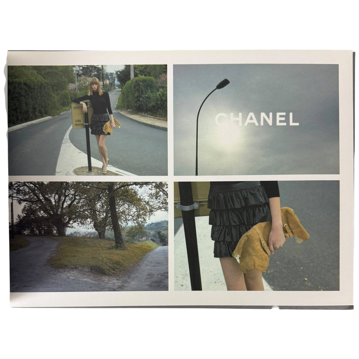 Chanel Storyboard 2001 Karl Lagerfeld fashion photography ruffled skirt and handbag