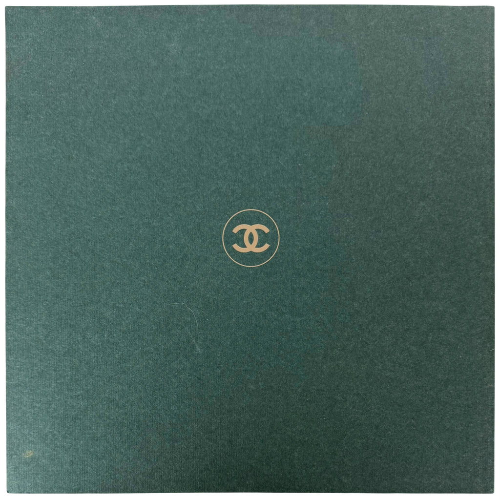 Chanel Croisière 1998 lookbook green back cover gold CC logo