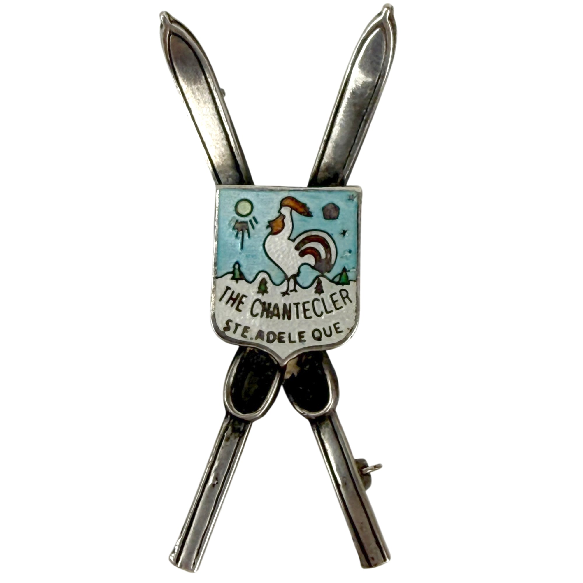 Vintage sterling silver Chantecler ski resort brooch Sainte-Adèle Quebec