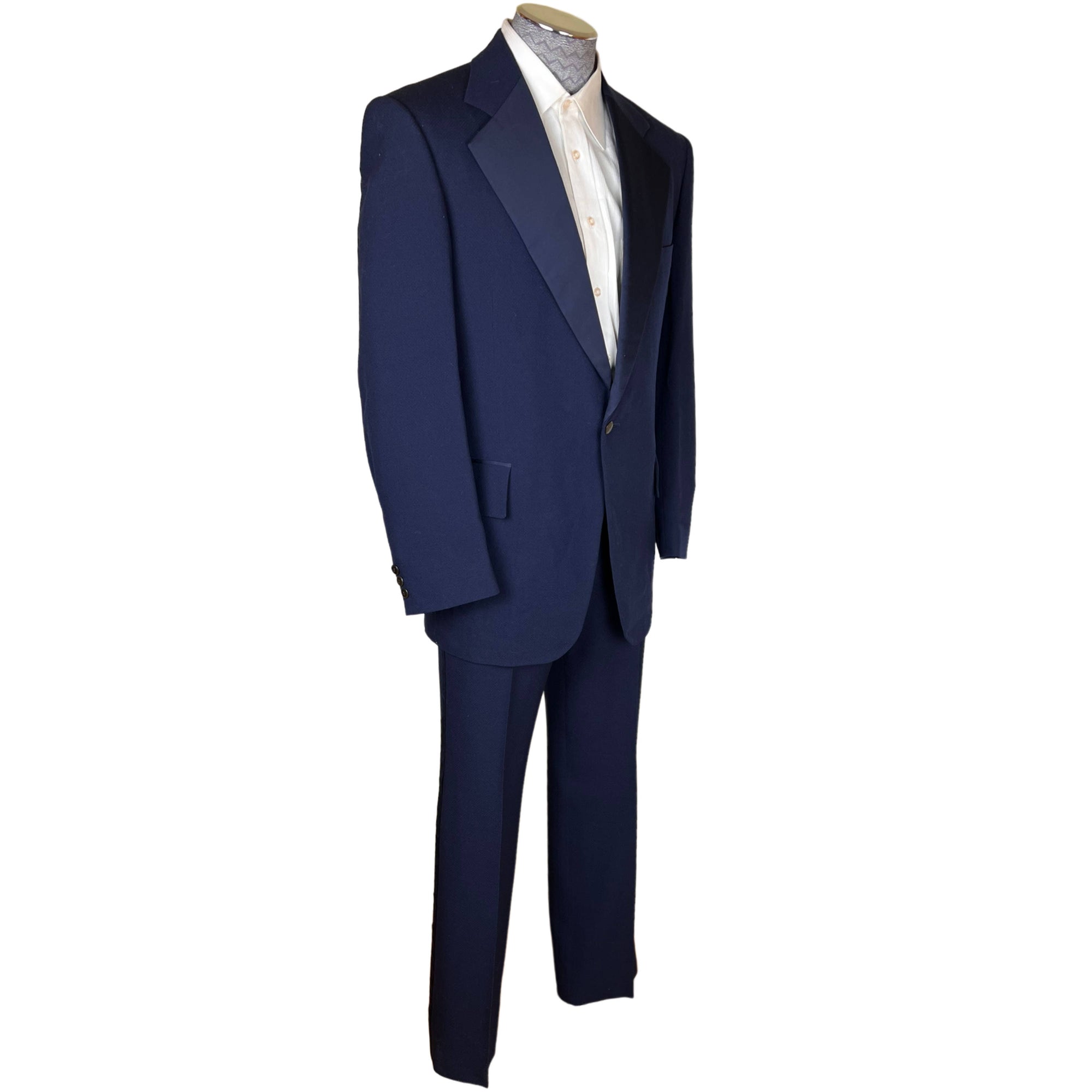 Vintage 1970s Blue Tuxedo Disco Era Dated 1976 Sz M L