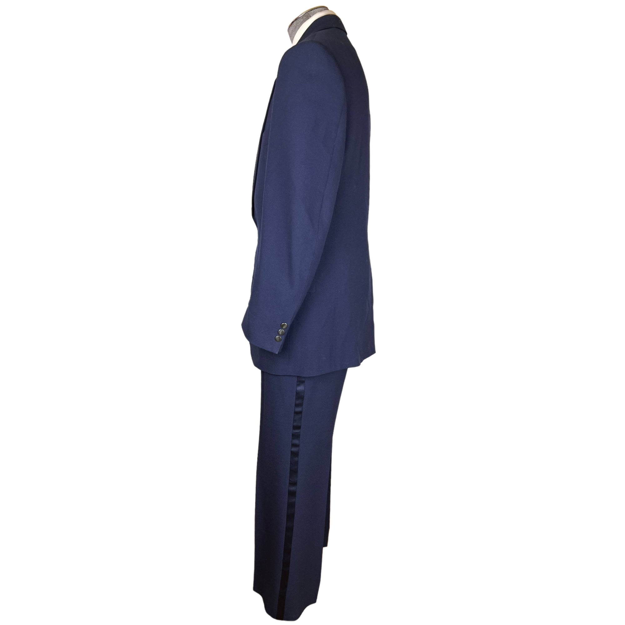 Vintage 1970s Blue Tuxedo Disco Era Dated 1976 Sz M L
