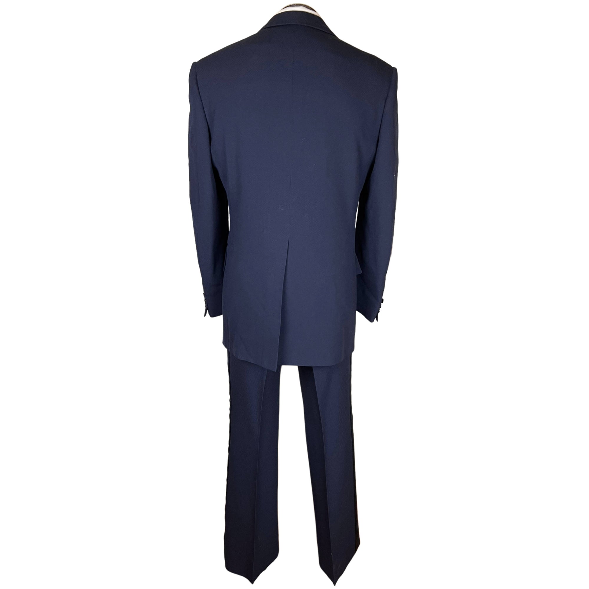 Vintage 1970s Blue Tuxedo Disco Era Dated 1976 Sz M L