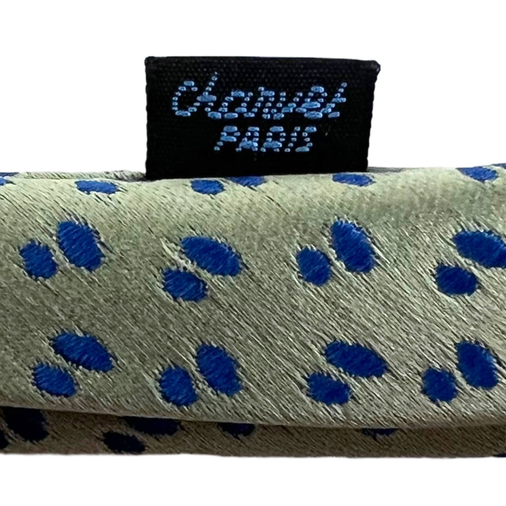 Charvet Tie Mens Silk Necktie Place Vendome Blue Spots Green