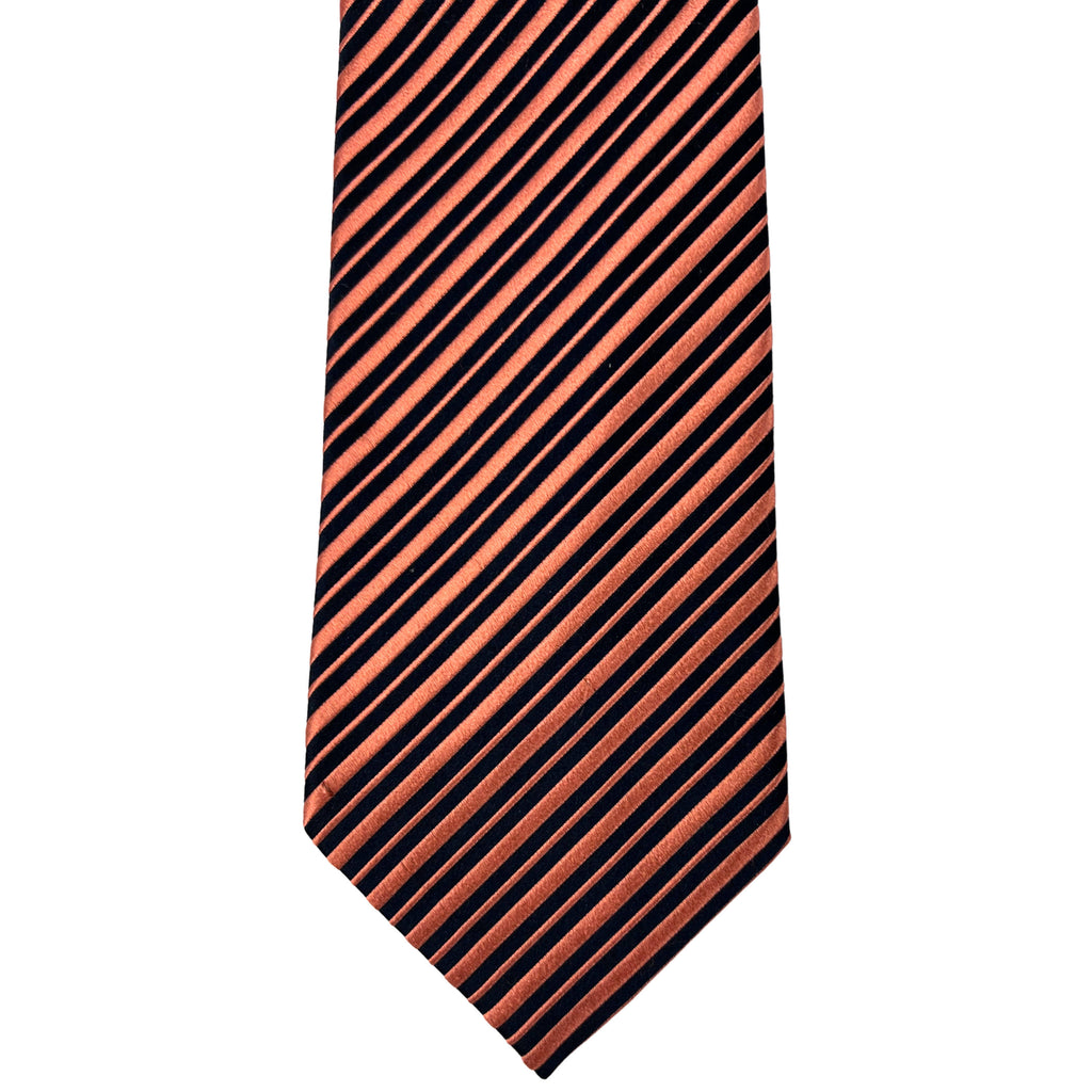 Charvet Tie Mens Silk Necktie Place Vendome Orange Stripes