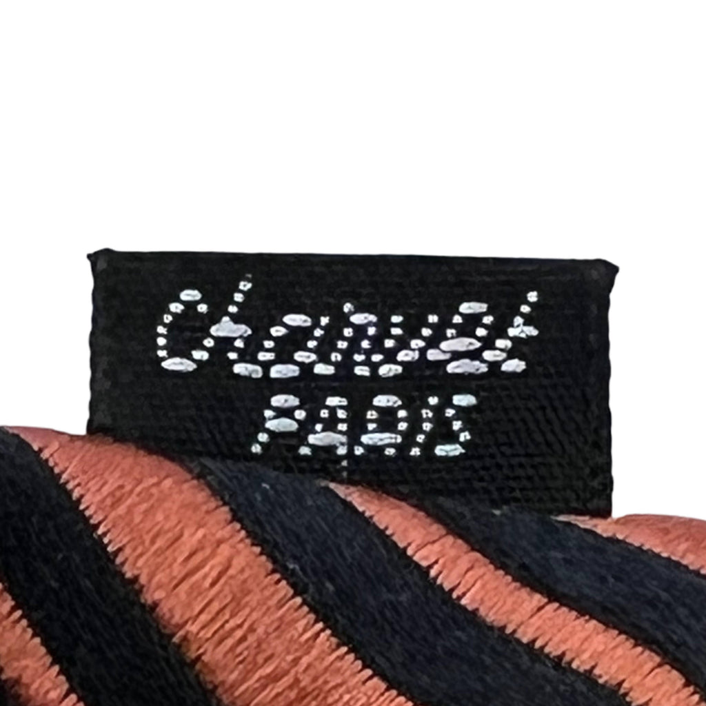 Charvet Tie Mens Silk Necktie Place Vendome Orange Stripes