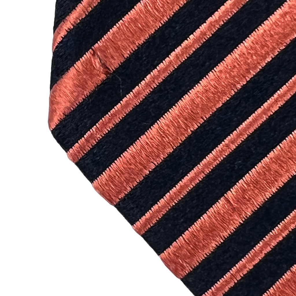 Charvet Tie Mens Silk Necktie Place Vendome Orange Stripes