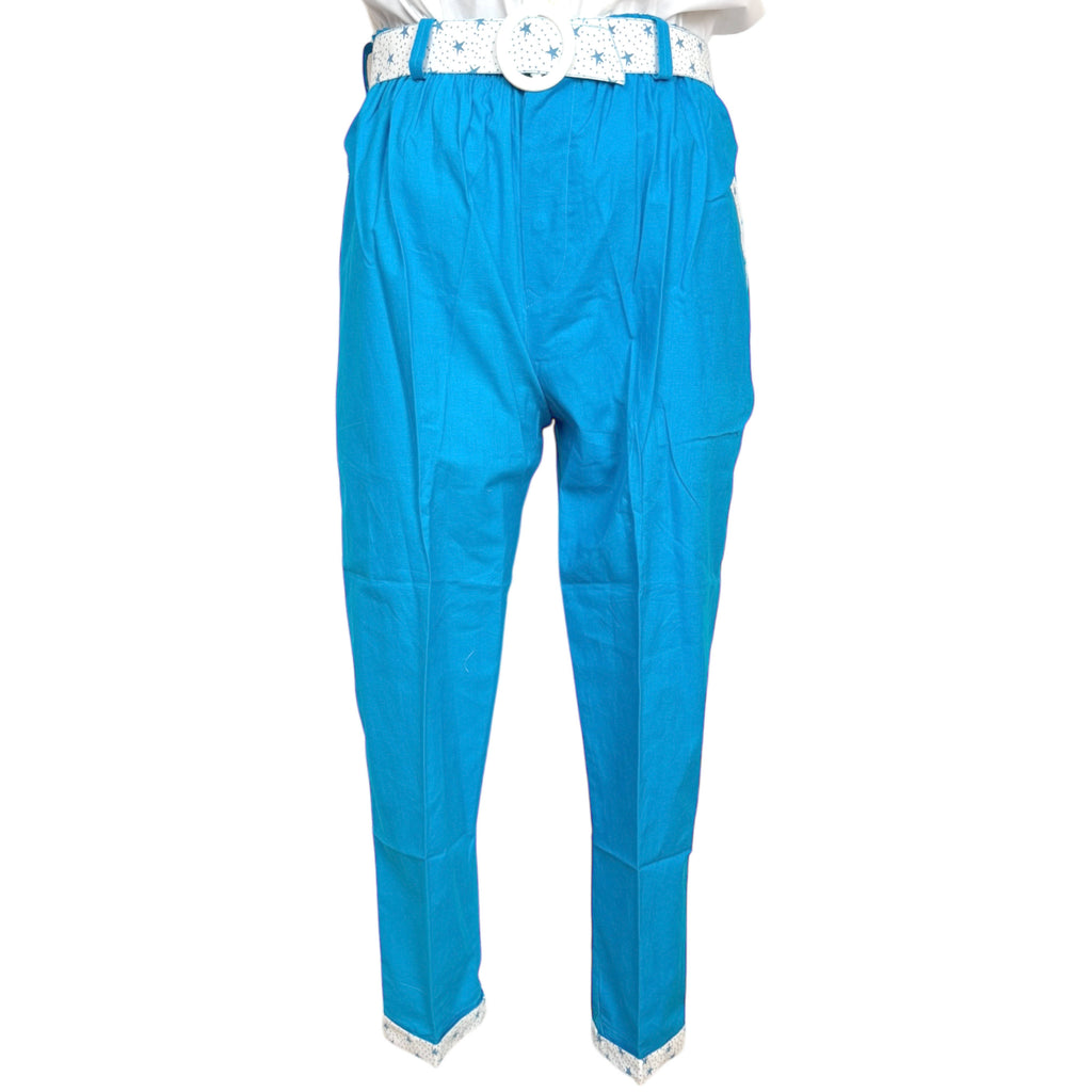 Vintage 1980s New Wave Suit Blue Cotton Cheers Brand