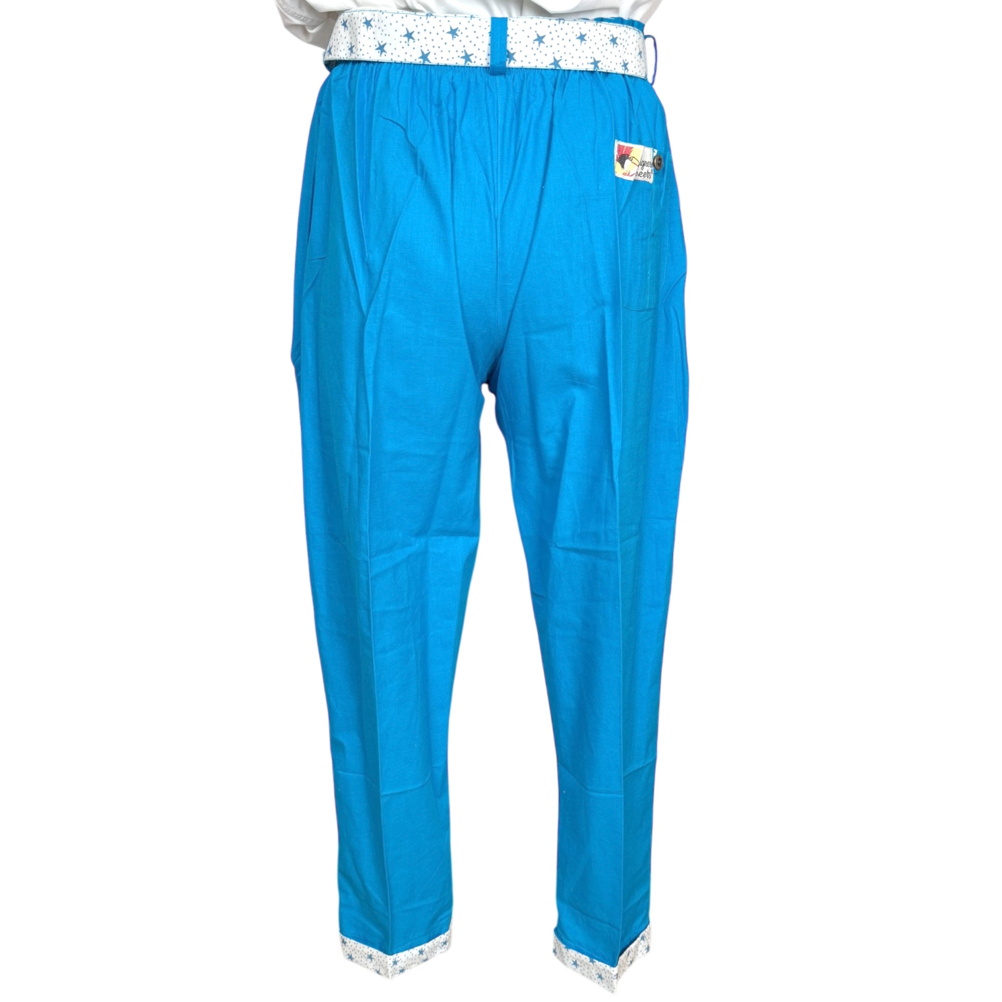 Vintage 1980s New Wave Suit Blue Cotton Cheers Brand