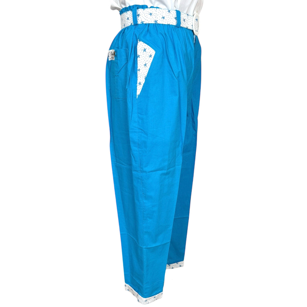 Vintage 1980s New Wave Suit Blue Cotton Cheers Brand