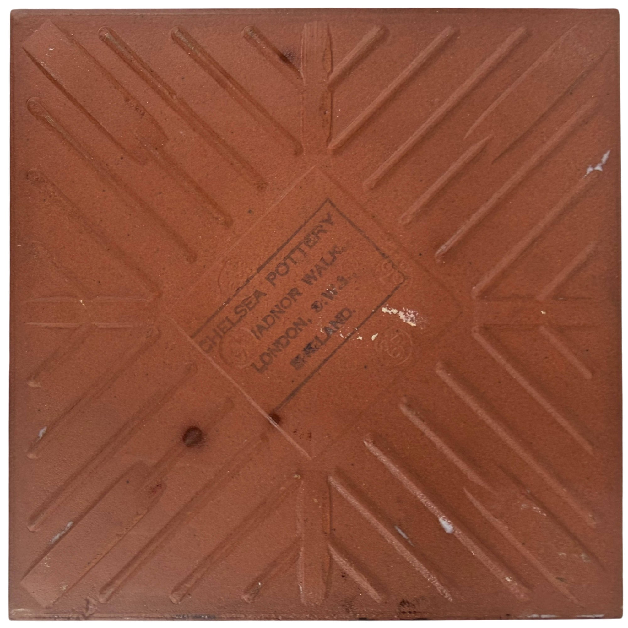 backside of tile by chelsea pottery