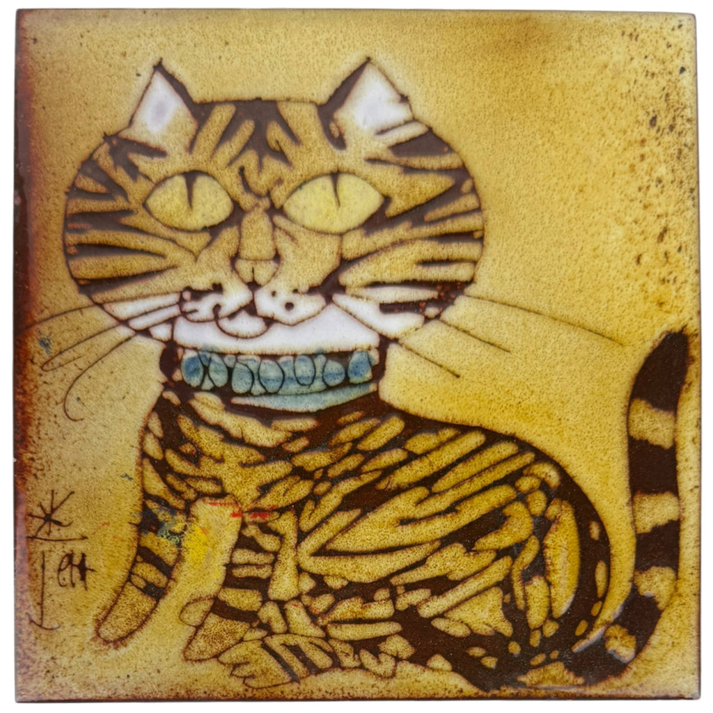 Vintage Chelsea Pottery Cat Tile Trivet Joyce Morgan Design England c. Late 1960s–1970s