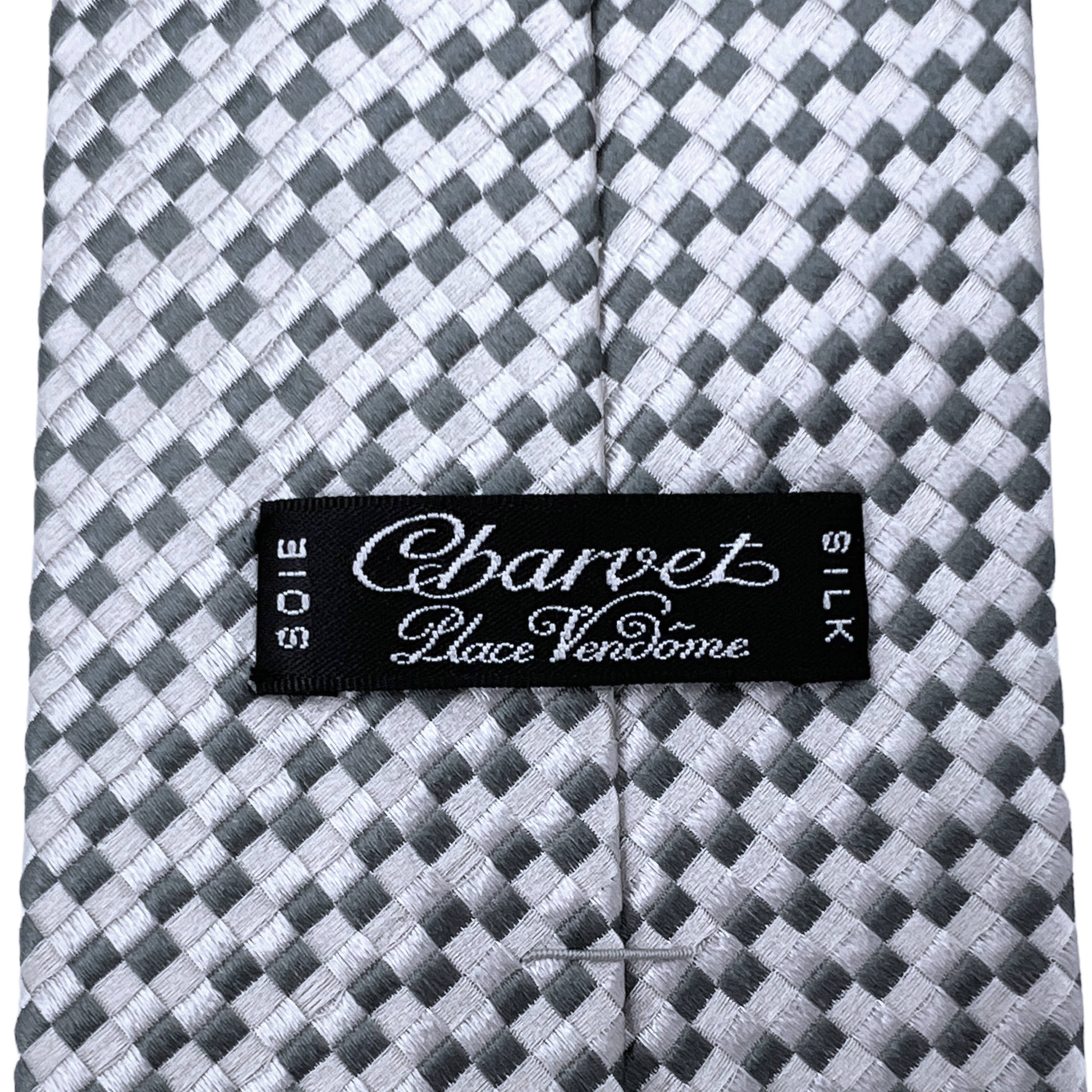 Charvet Tie Mens Silk Necktie Place Vendome Grey Checks – Poppy's