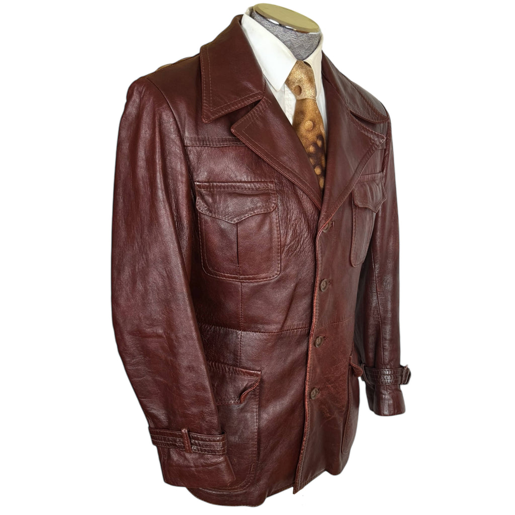 Vintage 1970s Leather Jacket Chic Leather Fashions Canada, Mens Size 40
