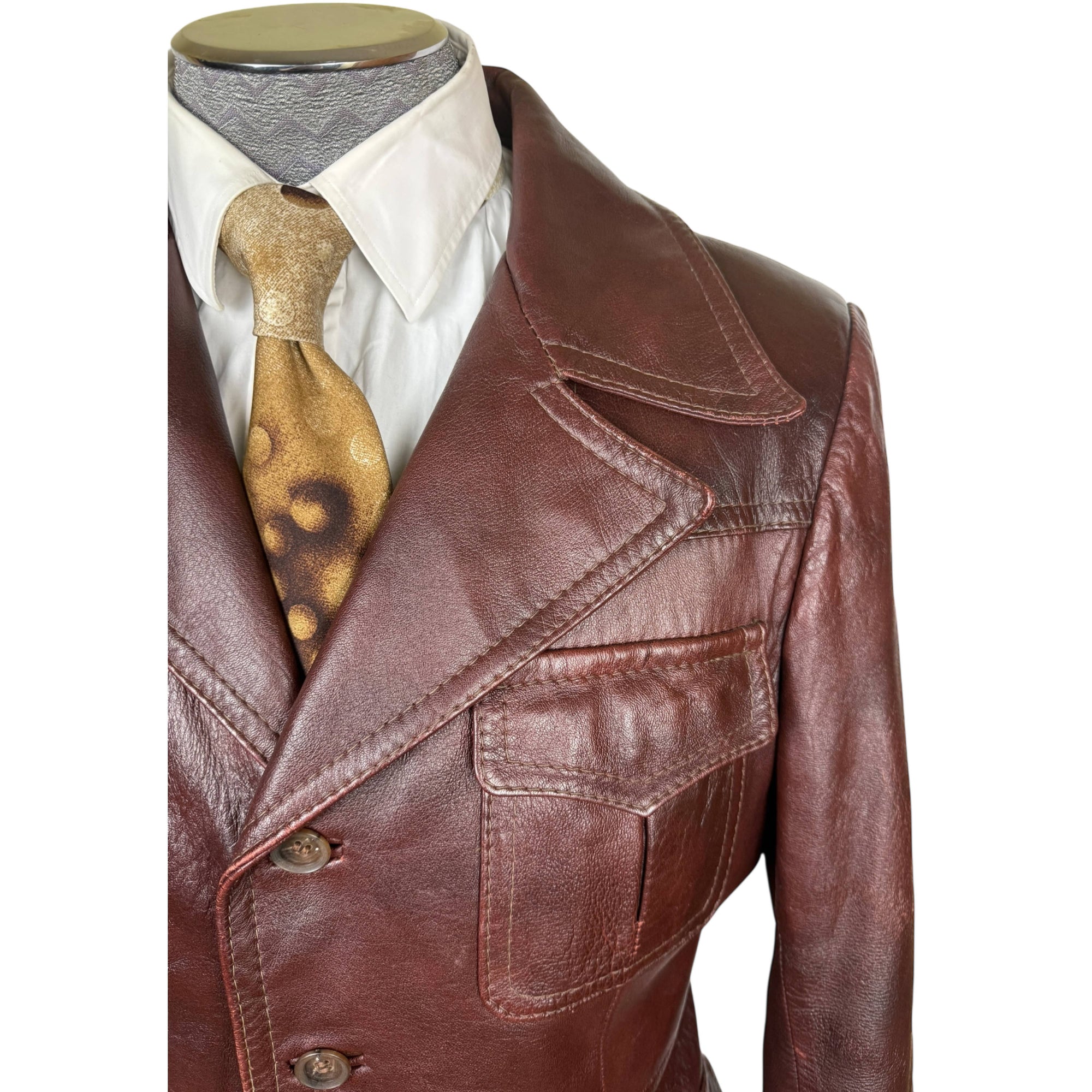 Vintage 1970s Leather Jacket Chic Leather Fashions Canada, Mens Size 40