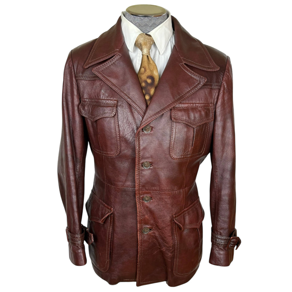 Vintage 1970s Leather Jacket Chic Leather Fashions Canada, Mens Size 40