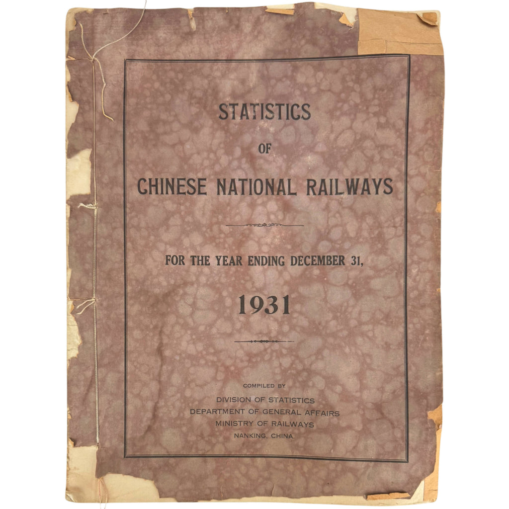 Statistics of Chinese National Railways 1931 paper cover report