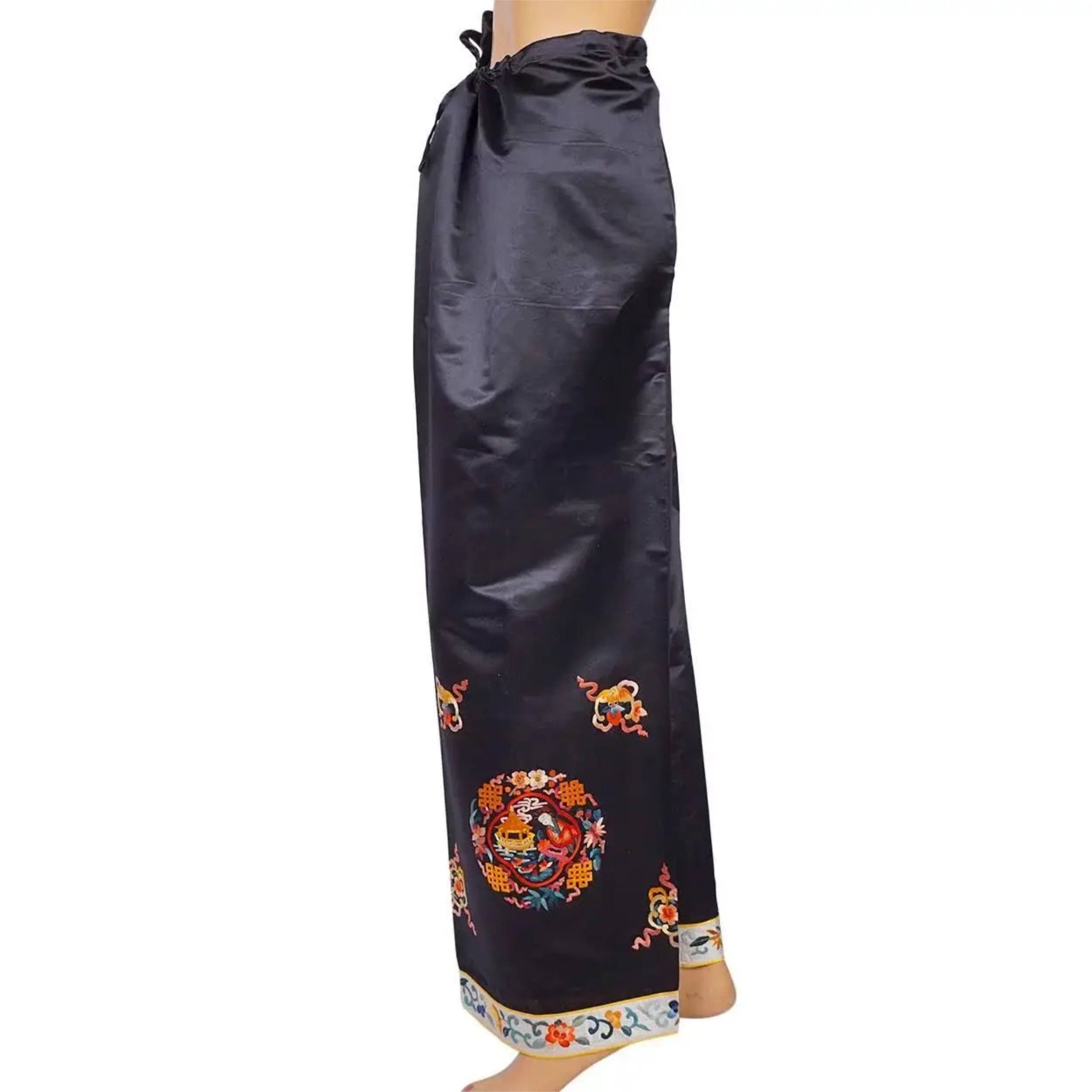 Vintage 1930s Chinese Embroidered Silk Pyjamas Size M / L