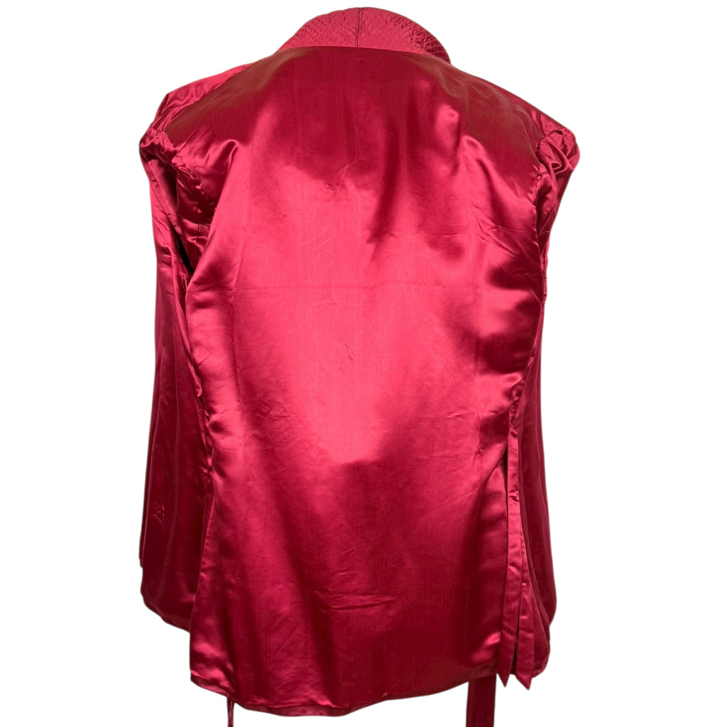 Vintage 1950s Smoking Jacket Red Silk Men’s Size M L