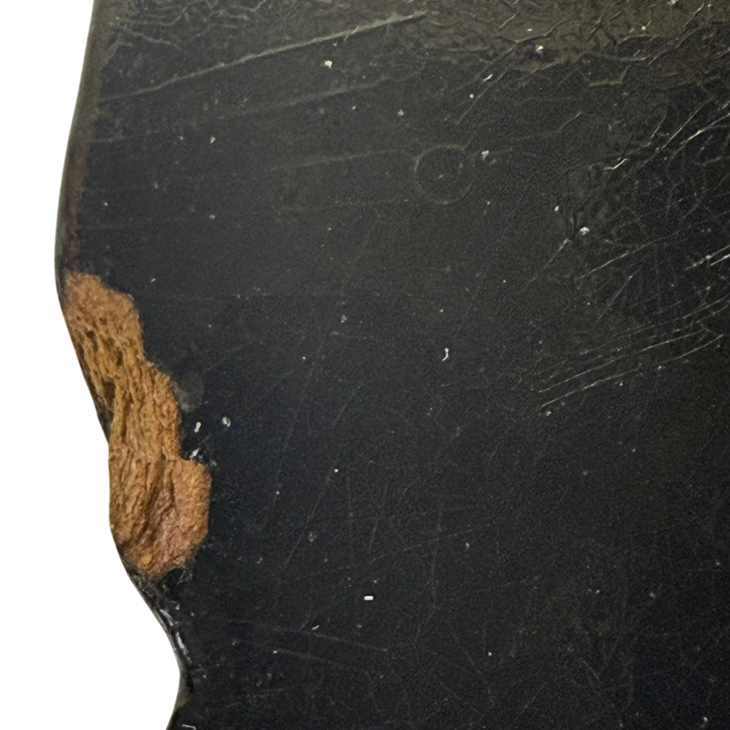 Victorian Chinoiserie Papier-Mâché Pedestal Plate Antique Lacquer c. 1860–1880