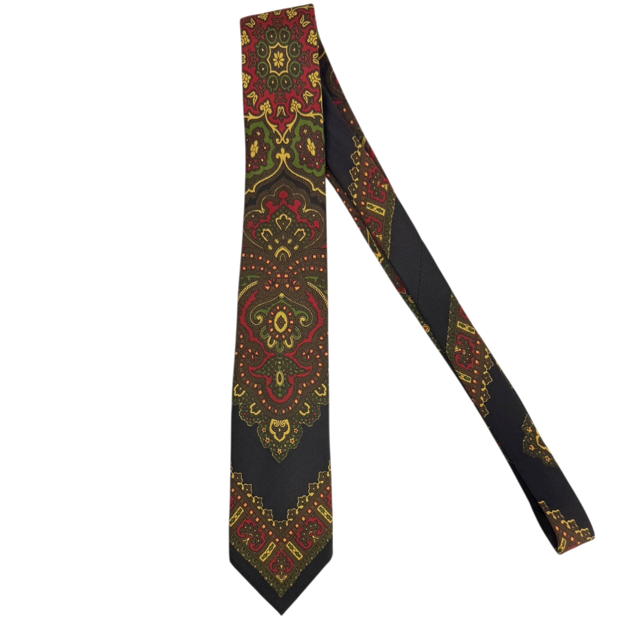 Vintage 1960s Christian Dior Tie Ornate Print 2 1/2” wide