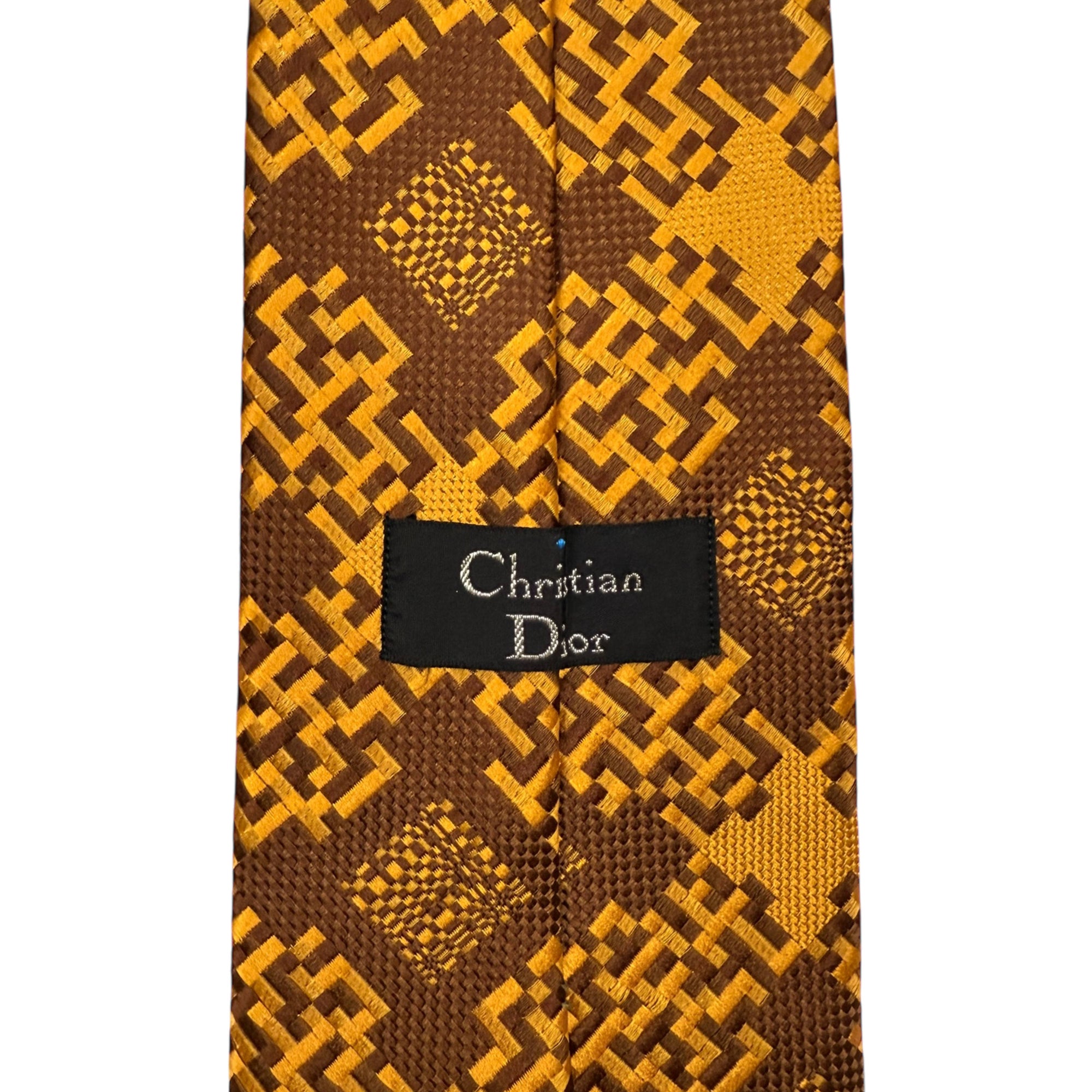 Vintage 1970s Christian Dior Tie Woven Necktie Polyester Kipper