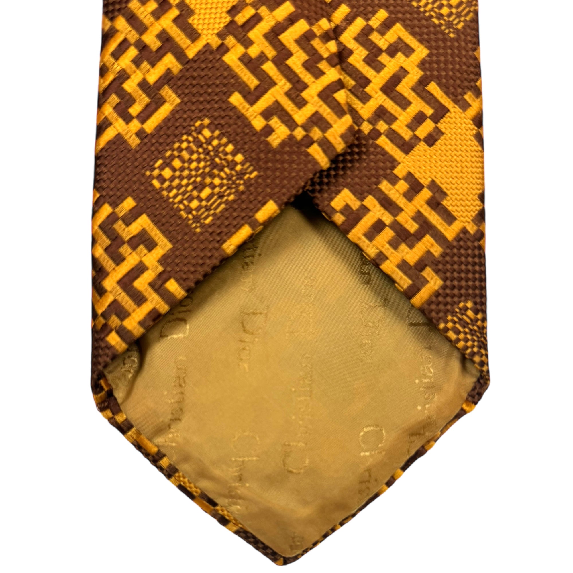 Vintage 1970s Christian Dior Tie Woven Necktie Polyester Kipper
