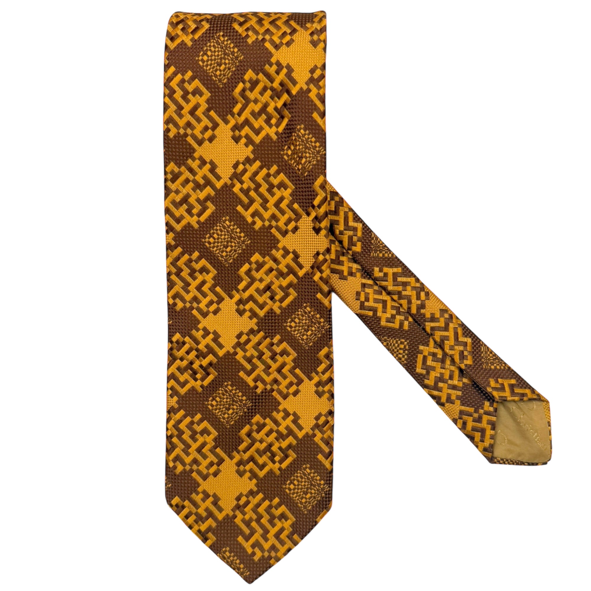 Vintage 1970s Christian Dior Tie Woven Necktie Polyester Kipper