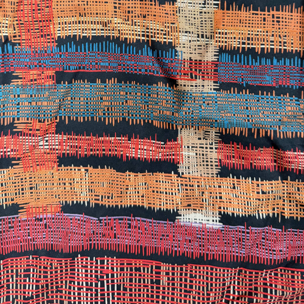 Designer scarf multicolour crosshatch pattern