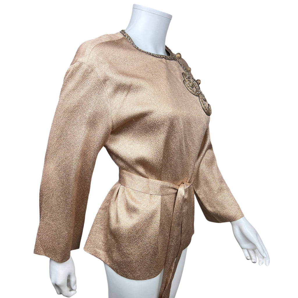 1960s 70s Vintage Christian Dior Blouse Hostess Top France