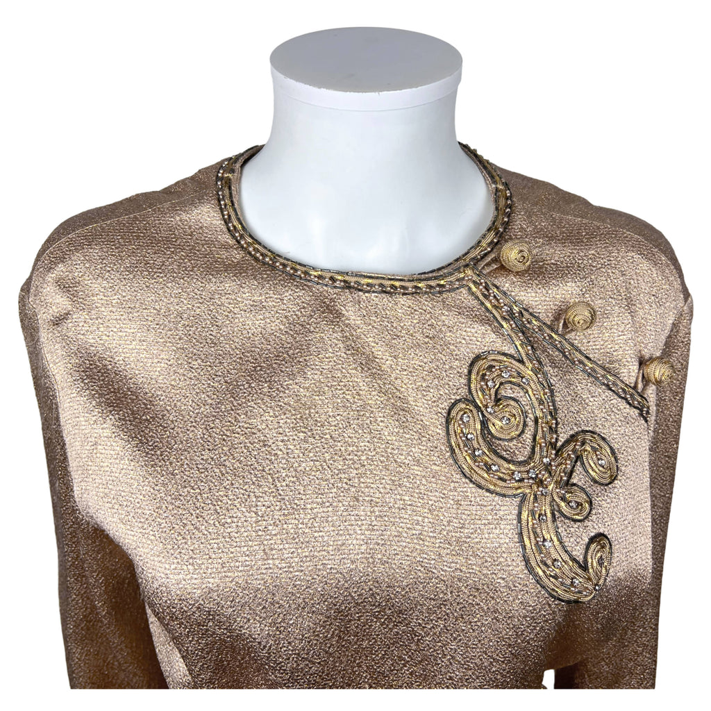 1960s 70s Vintage Christian Dior Blouse Hostess Top France