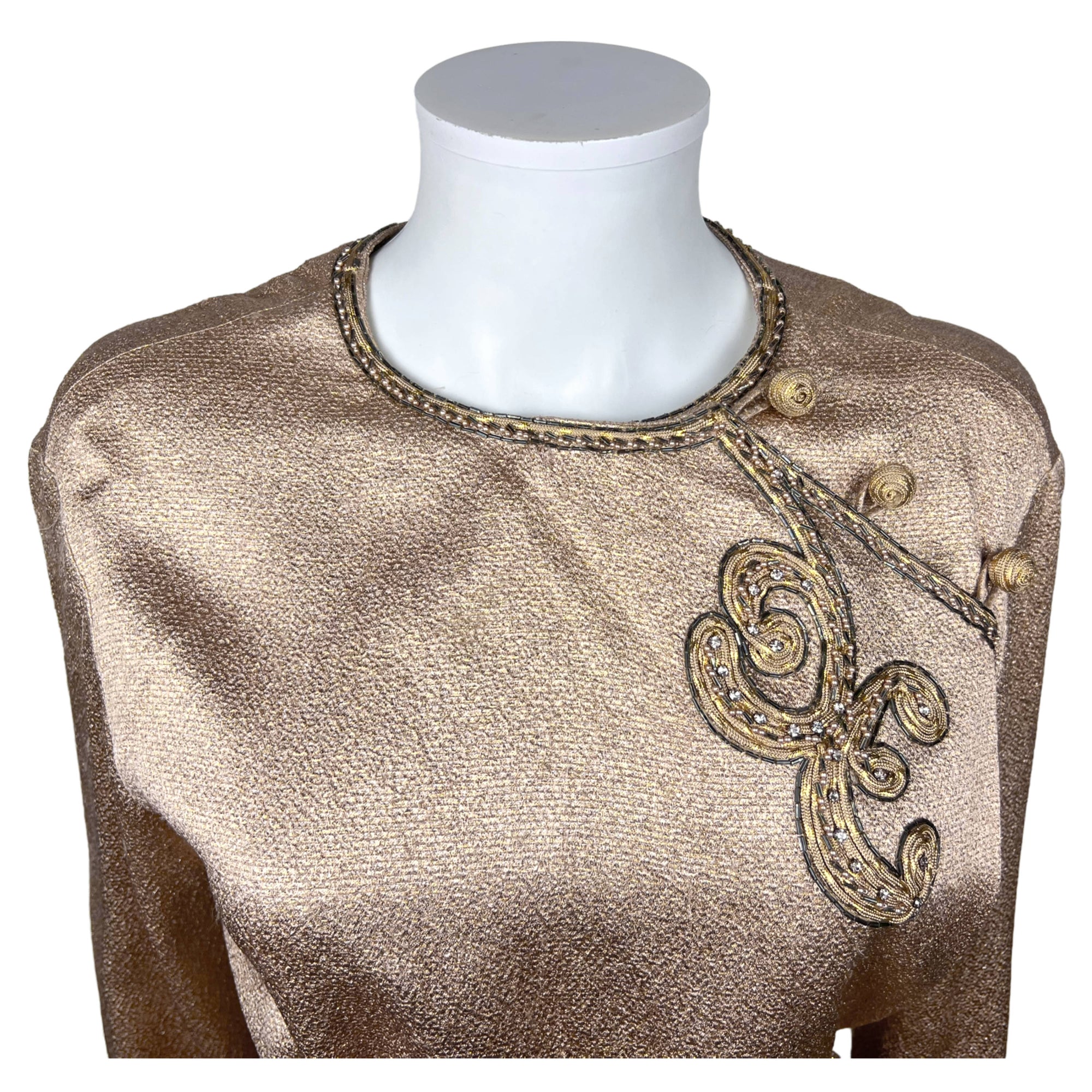 1960s 70s Vintage Christian Dior Blouse Hostess Top France