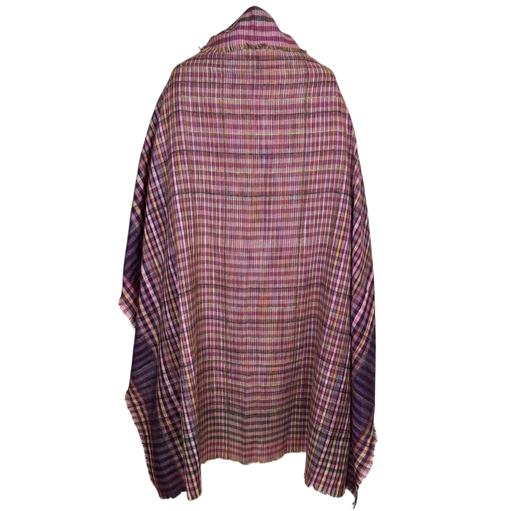 Vintage 1980s Christian Dior Wool Shawl Plaid Woven Scarf