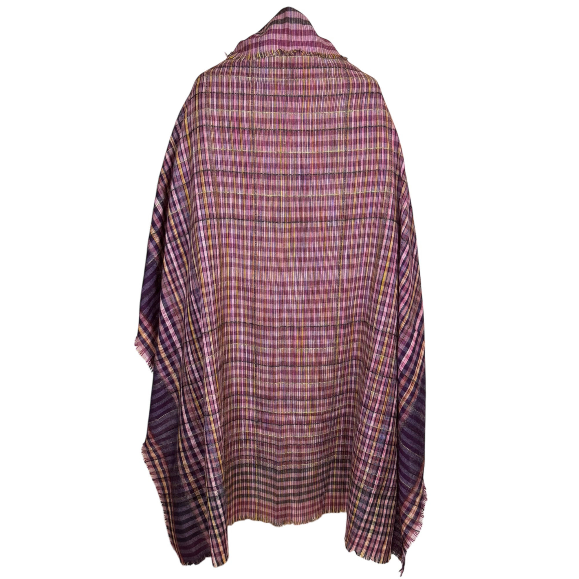 Vintage 1980s Christian Dior Wool Shawl Plaid Woven Scarf