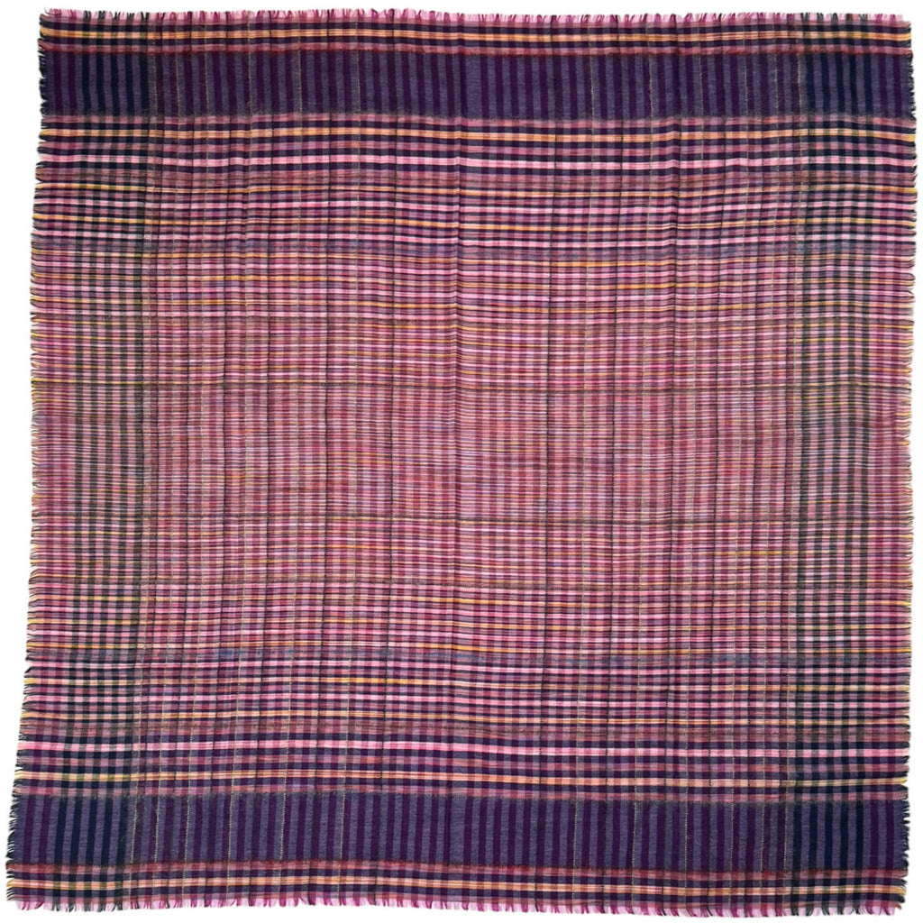 Vintage 1980s Christian Dior Wool Shawl Plaid Woven Scarf