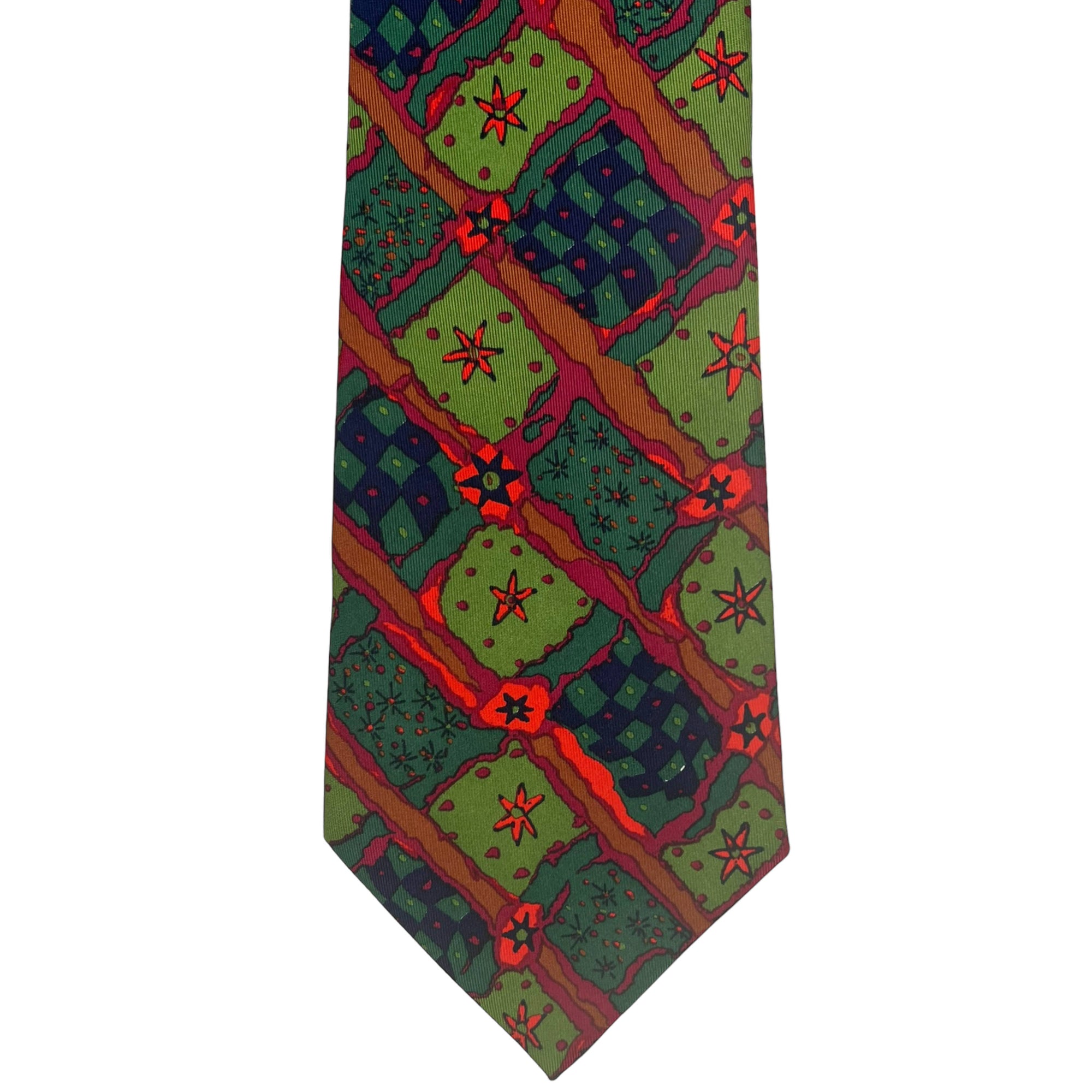 1990s Vintage Christian Lacroix Silk Necktie Abstract Tie
