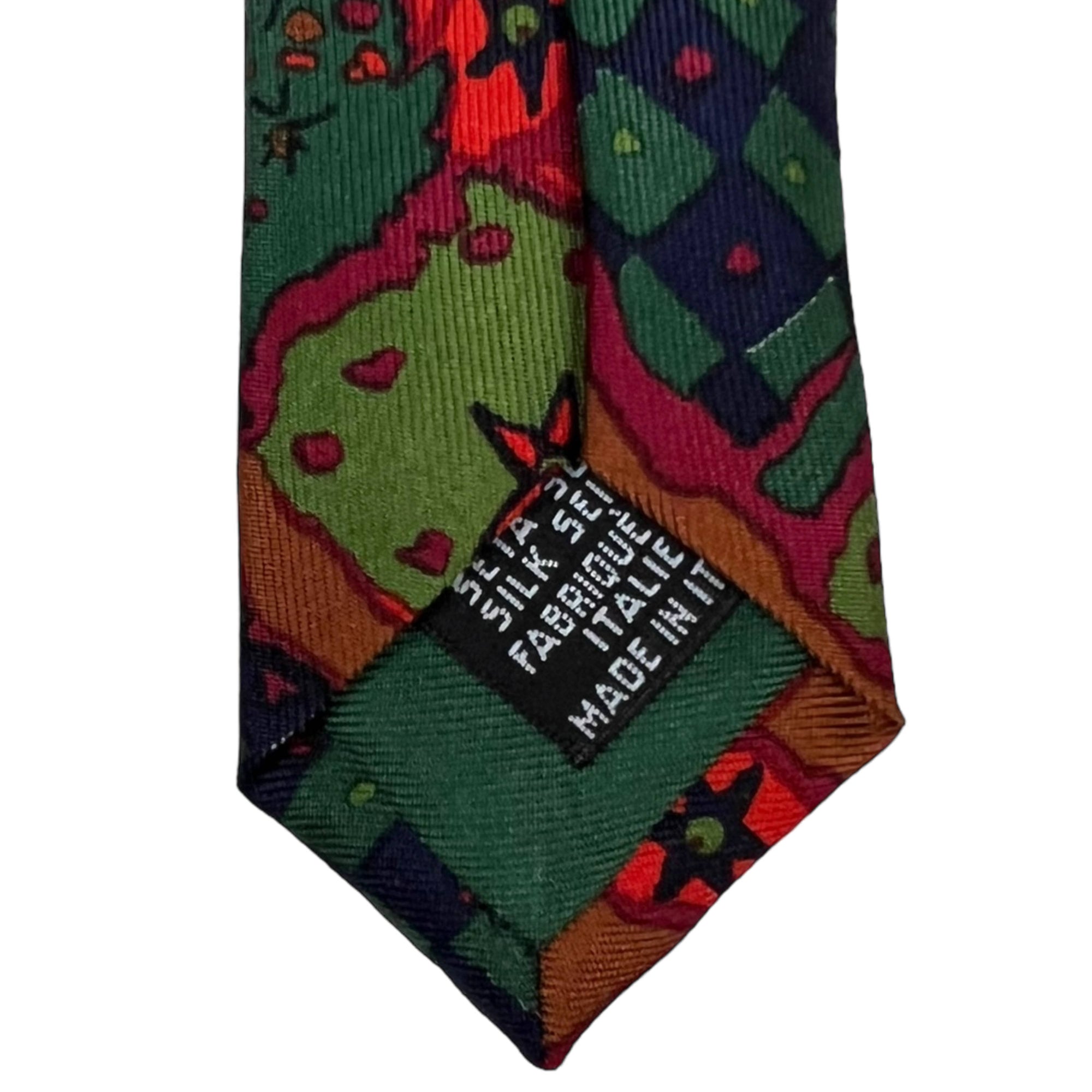 1990s Vintage Christian Lacroix Silk Necktie Abstract Tie