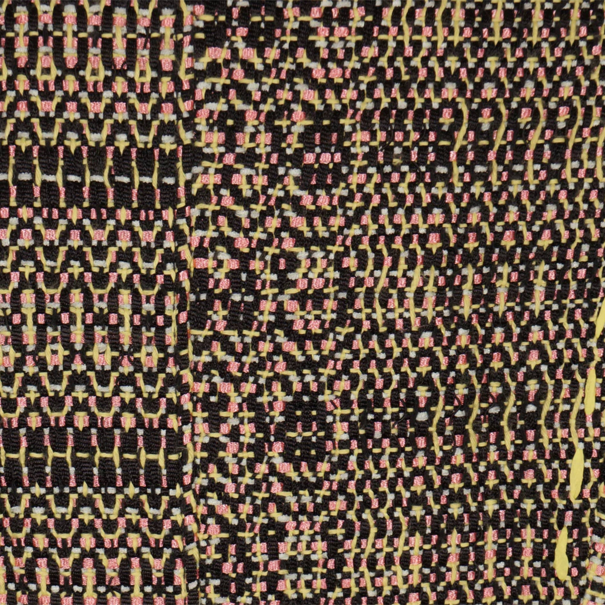 Vintage 1990s Christian Lacroix Suit Yellow, Pink & Black Woven Fabric