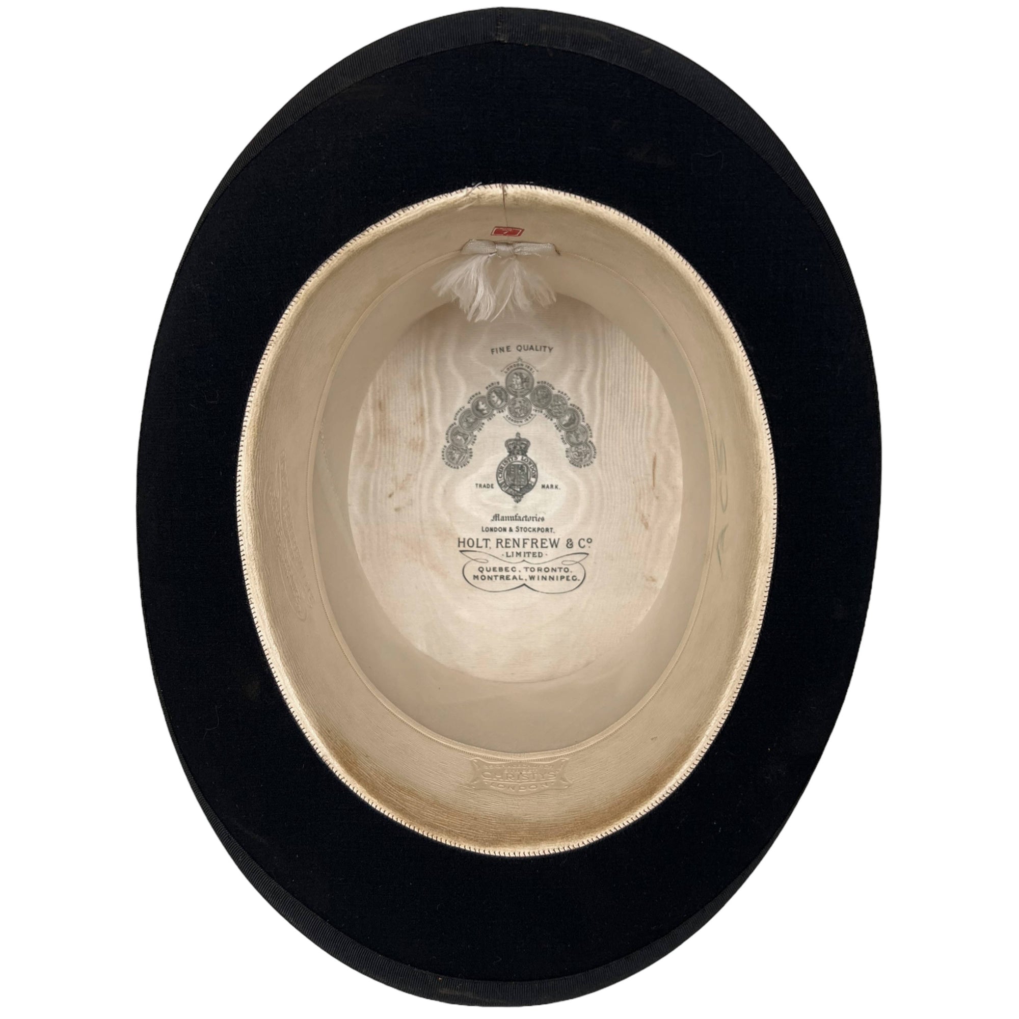 Antique Silk Top Hat w Victorian Leather Travel Case Christys’ London Size 7